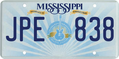 MS license plate JPE838