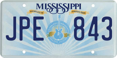MS license plate JPE843