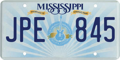 MS license plate JPE845