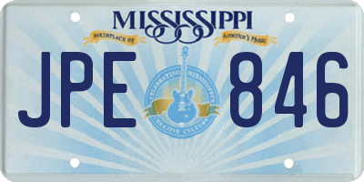 MS license plate JPE846