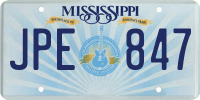 MS license plate JPE847