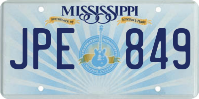 MS license plate JPE849