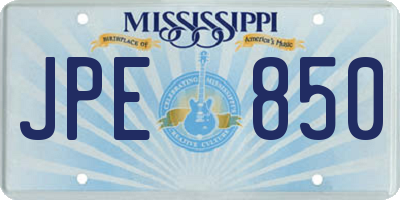 MS license plate JPE850