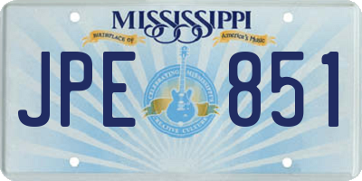 MS license plate JPE851