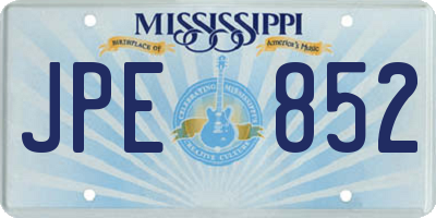 MS license plate JPE852