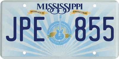 MS license plate JPE855