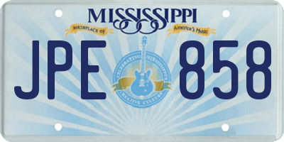 MS license plate JPE858