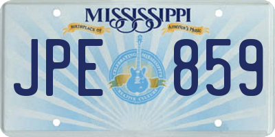 MS license plate JPE859