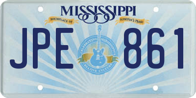 MS license plate JPE861