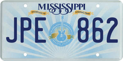 MS license plate JPE862