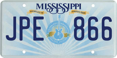 MS license plate JPE866