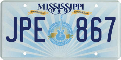 MS license plate JPE867