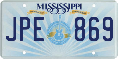MS license plate JPE869