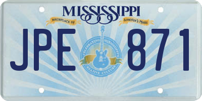 MS license plate JPE871