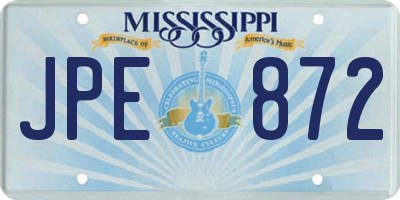 MS license plate JPE872