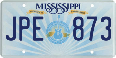 MS license plate JPE873