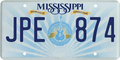 MS license plate JPE874