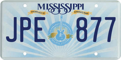 MS license plate JPE877