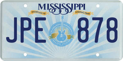 MS license plate JPE878