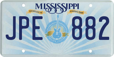 MS license plate JPE882