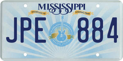 MS license plate JPE884