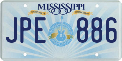 MS license plate JPE886
