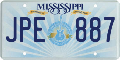 MS license plate JPE887