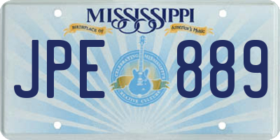 MS license plate JPE889