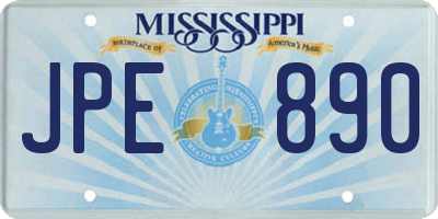 MS license plate JPE890