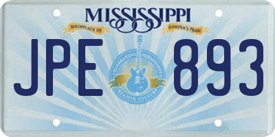 MS license plate JPE893