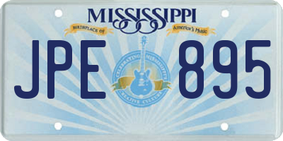 MS license plate JPE895