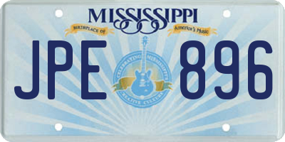 MS license plate JPE896