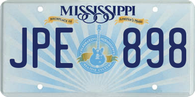 MS license plate JPE898