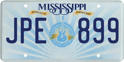 MS license plate JPE899