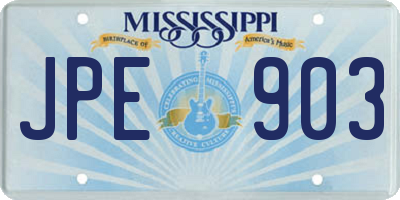 MS license plate JPE903