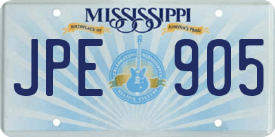 MS license plate JPE905