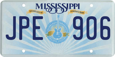 MS license plate JPE906