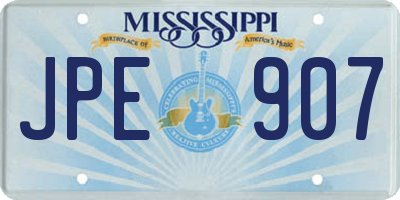 MS license plate JPE907