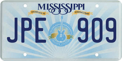 MS license plate JPE909