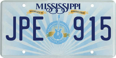 MS license plate JPE915