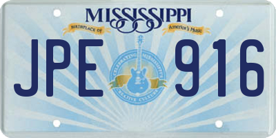 MS license plate JPE916