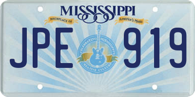 MS license plate JPE919