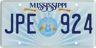 MS license plate JPE924