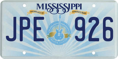 MS license plate JPE926