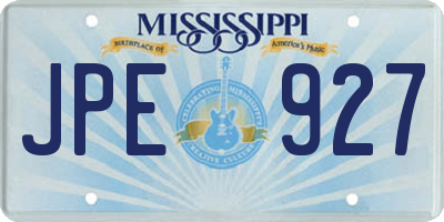 MS license plate JPE927
