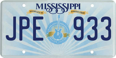 MS license plate JPE933