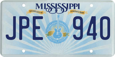 MS license plate JPE940