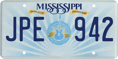 MS license plate JPE942