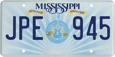 MS license plate JPE945