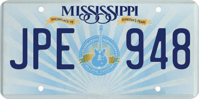 MS license plate JPE948